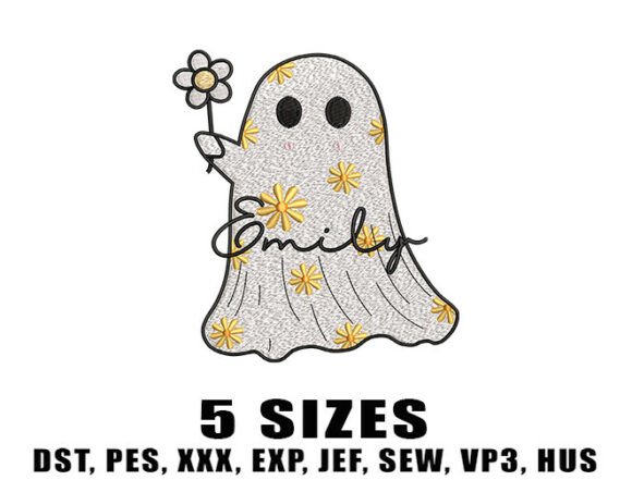 Cute Ghost with Name Embroidery Design Review