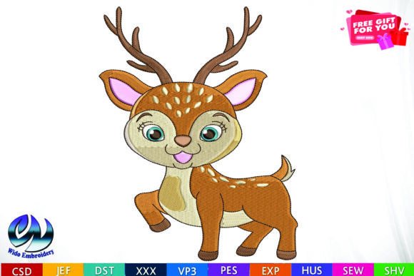 Review: Deer Embroidery Design, 10 Formats
