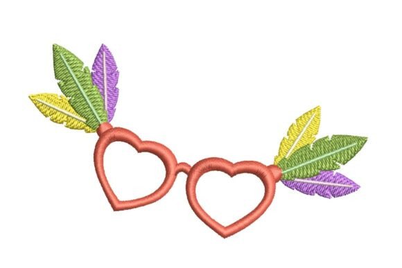 Review: Mardi Gras Heart Glasses Embroidery Design