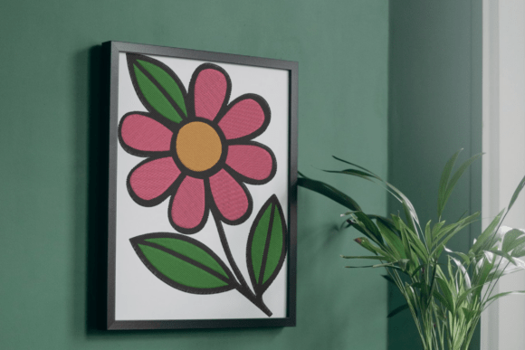 Review: Single Pink Daisy Embroidery Design for Apparel