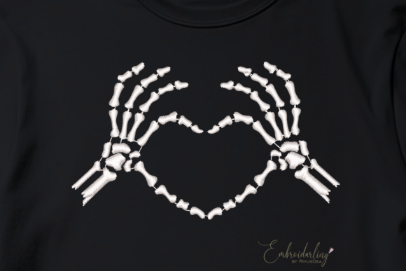 Review: Spooky Skeleton Hands Heart Embroidery Design