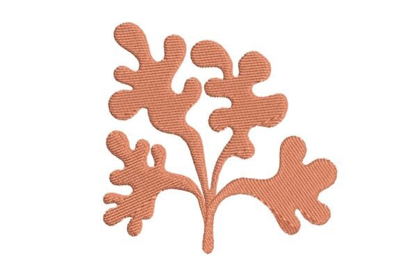 Reviewing Stylized Rhodymenia Seaweed Embroidery Design