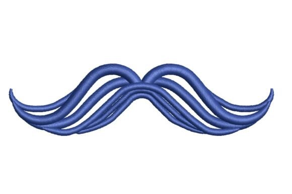Stylish Blue Moustache Embroidery Design Review
